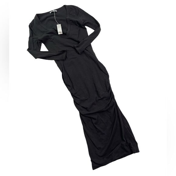 James Perse Ruched Long Sleeve Midi Dress - Picture 4 of 9